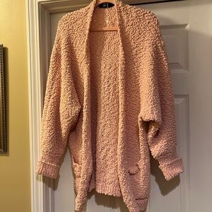 DUSTY PINK POLYESTER CARDIGAN